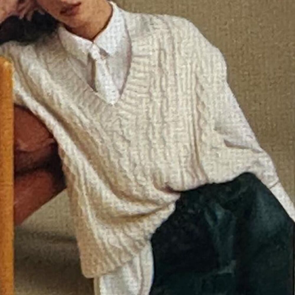 Anthropologie cream cable knit sweater vest
